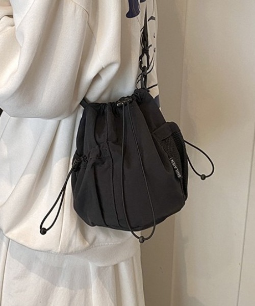 ショルダーバッグ バッグ ドロストメッシュポケット 巾着 ショルダー