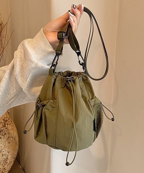 ショルダーバッグ バッグ ドロストメッシュポケット 巾着 ショルダー