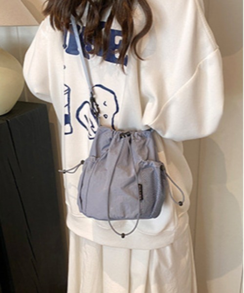 ショルダーバッグ バッグ ドロストメッシュポケット 巾着 ショルダー
