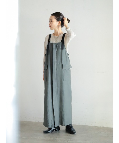 「FIL DE FER」 サロペットスカート FREE カーキ レディース_画像8