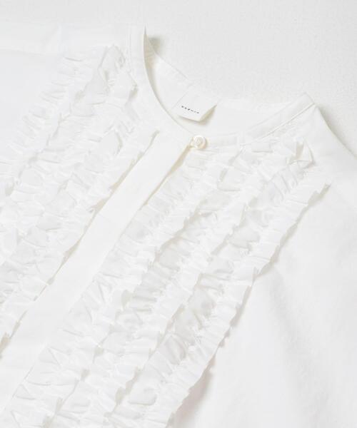 かぐれ ブラウス シャツ コットンフリルワイドシャツ レディース