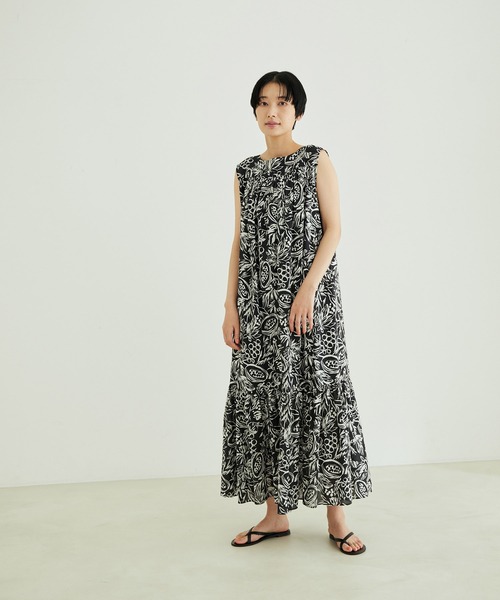 「SALON adam et rope'」 ノースリーブワンピース FREE オレンジ レディース_画像2