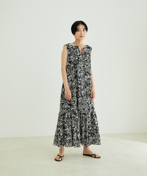 「SALON adam et rope'」 ノースリーブワンピース FREE オレンジ レディース_画像5
