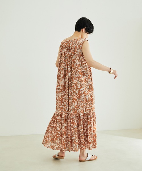 「SALON adam et rope'」 ノースリーブワンピース FREE オレンジ レディース_画像8