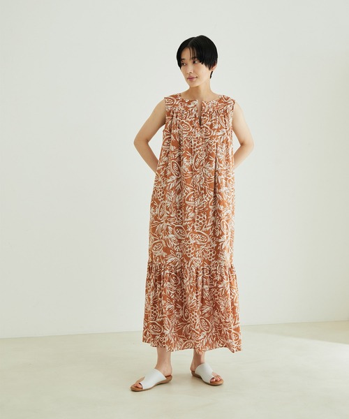 「SALON adam et rope'」 ノースリーブワンピース FREE オレンジ レディース_画像9