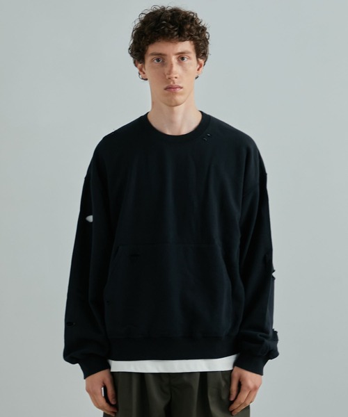 「PUBLIC TOKYO」 スウェットカットソー 2 ブラック メンズ_画像3
