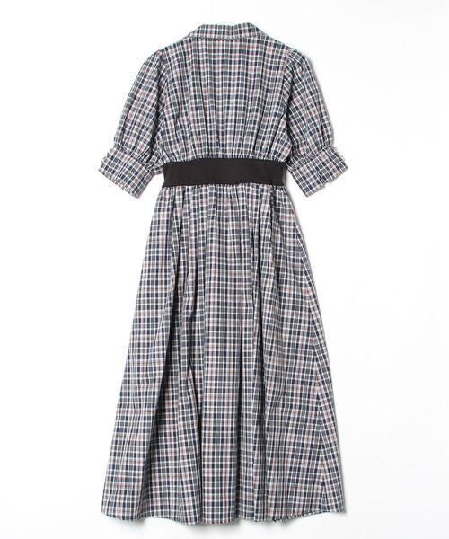 「31 Sons de mode」 チェック柄シャツワンピース 36 ネイビー レディース_画像2