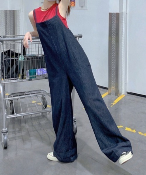 「SHEENA」 オーバーオール M ブラック レディース_画像3