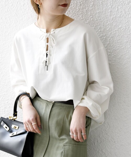 「SHIPS any」 長袖カットソー ONE SIZE ブルー レディース_画像4