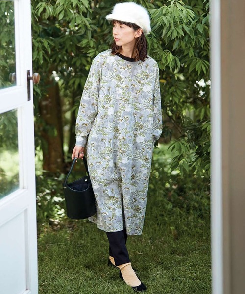 「Sunny clouds」 長袖ワンピース MEDIUM グレー系その他 レディース_画像3