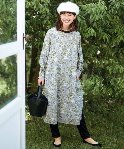 「Sunny clouds」 長袖ワンピース MEDIUM グレー系その他 レディース_画像5