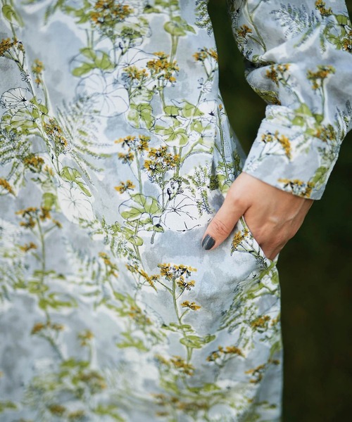 「Sunny clouds」 長袖ワンピース MEDIUM グレー系その他 レディース_画像6