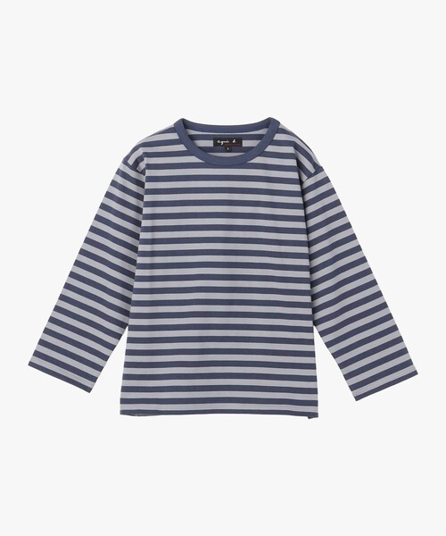 agnes b.（アニエスベー） tシャツ 細ボーダー コットン 七分袖 T