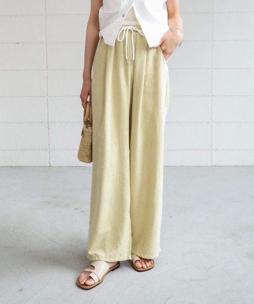 「Bab」 イージーパンツ M イエロー レディース_画像2