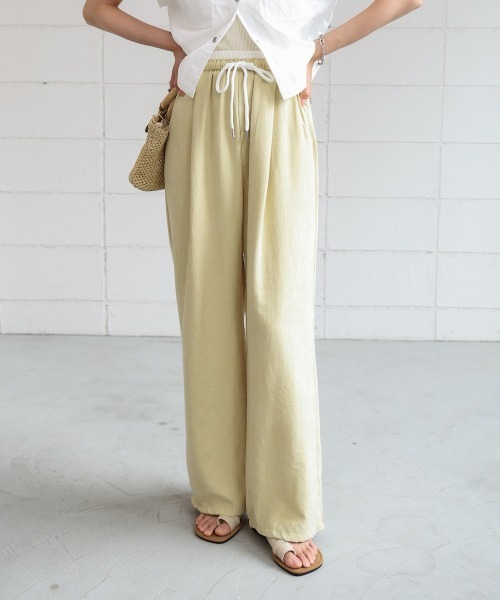 「Bab」 イージーパンツ M イエロー レディース_画像4