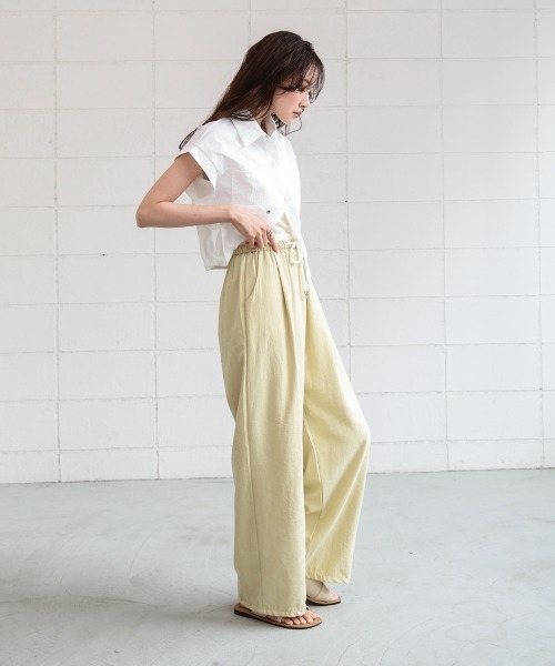 「Bab」 イージーパンツ M イエロー レディース_画像6
