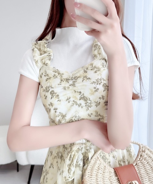 「mily bilet」 ノースリーブワンピース SMALL イエロー レディース_画像6