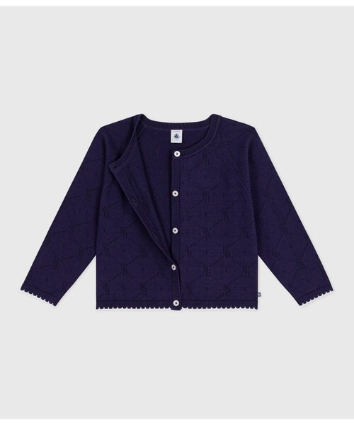 PETIT BATEAU（プチバトー） カーディガン 透かし編みニット