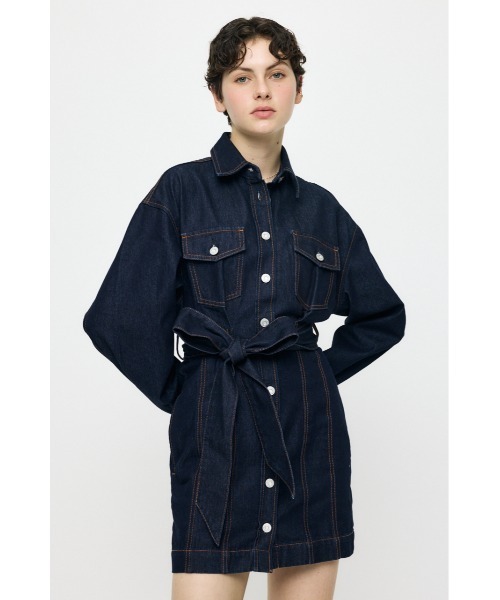 MOUSSY（マウジー） ワンピース BELTED DENIM MINI ドレス : ZOZOTOWN