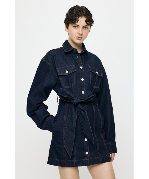 MOUSSY（マウジー） ワンピース BELTED DENIM MINI ドレス : ZOZOTOWN