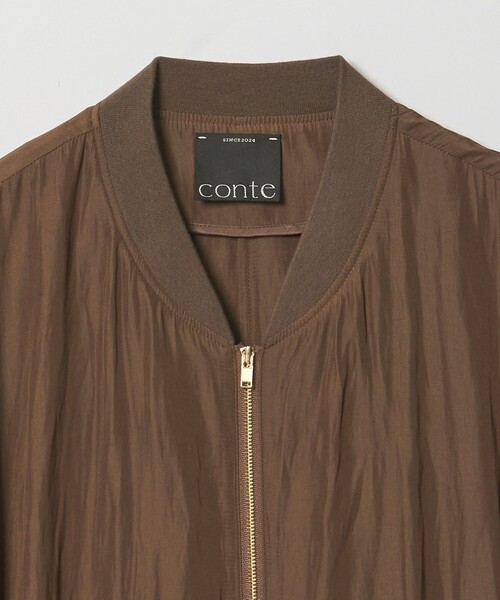 ブルゾン アウター 「conte」サテン ジップブルゾン レディースの画像