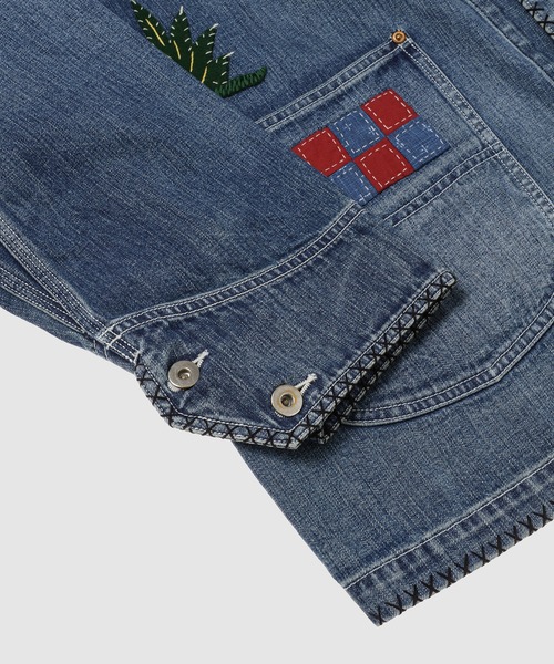 デニムジャケット gジャン Hand-Embroidered Denim Coverall メンズ レディースの画像