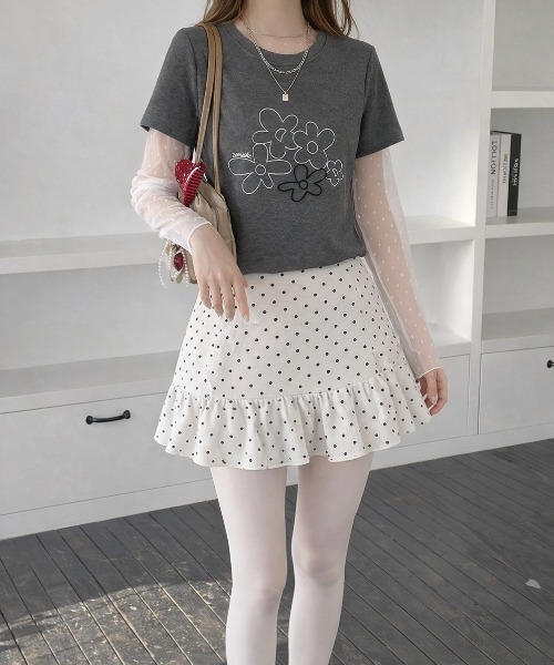 tシャツ 半袖 フラワー 刺繍 半袖 Tシャツ レディース | pyornim | 18