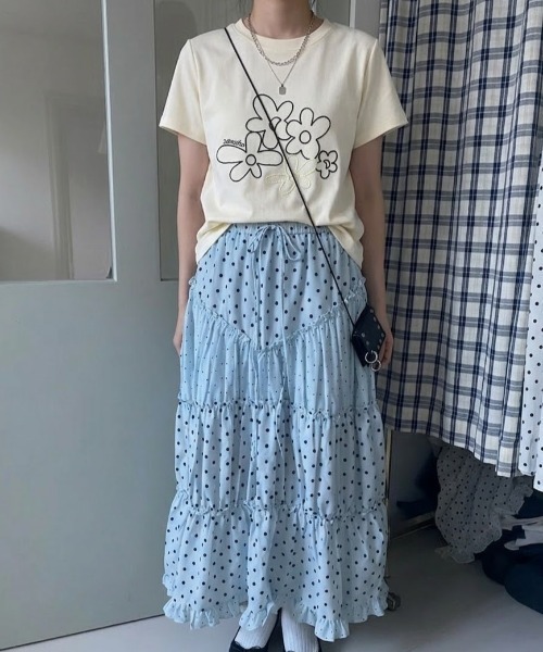 tシャツ 半袖 フラワー 刺繍 半袖 Tシャツ レディース | pyornim | 15