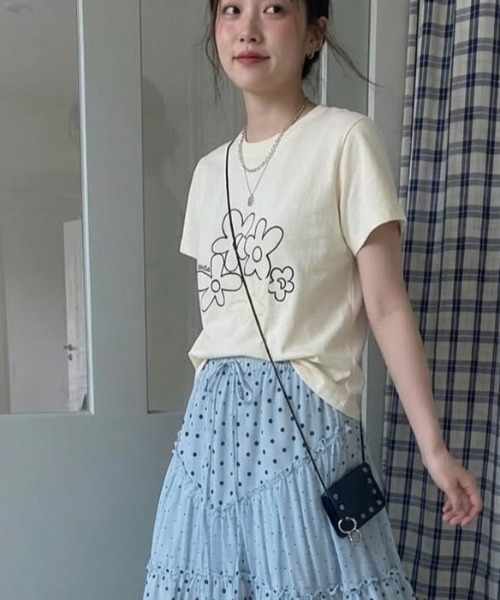 tシャツ 半袖 フラワー 刺繍 半袖 Tシャツ レディース | pyornim | 17