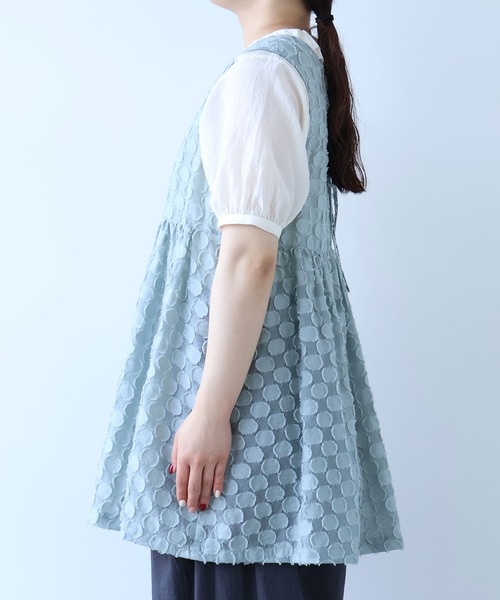 ベスト ジレ ドロップジャカード tunic ベスト レディースの画像