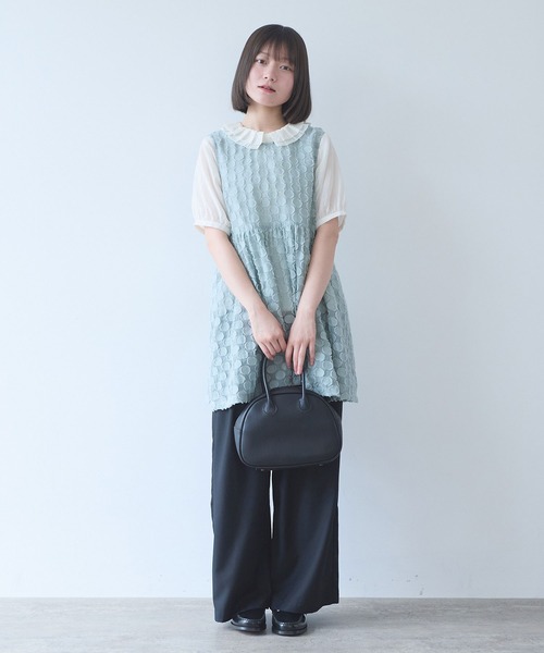 ベスト ジレ ドロップジャカード tunic ベスト レディースの画像