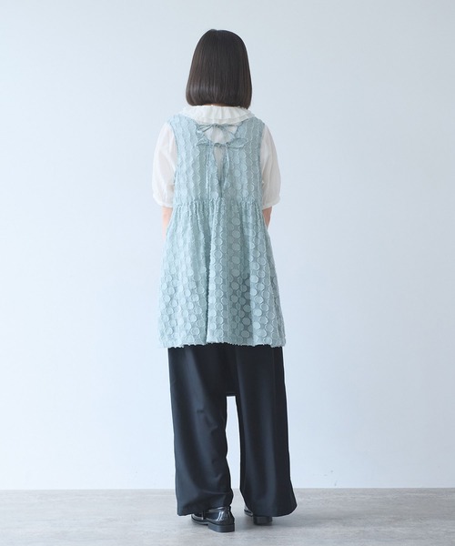 ベスト ジレ ドロップジャカード tunic ベスト レディースの画像