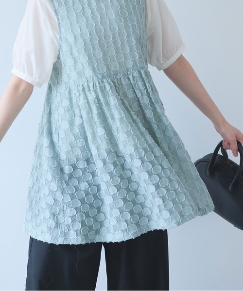 ベスト ジレ ドロップジャカード tunic ベスト レディースの画像