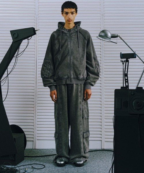 「HARE」 ジップアップパーカー MEDIUM ブラック系その他 メンズの画像