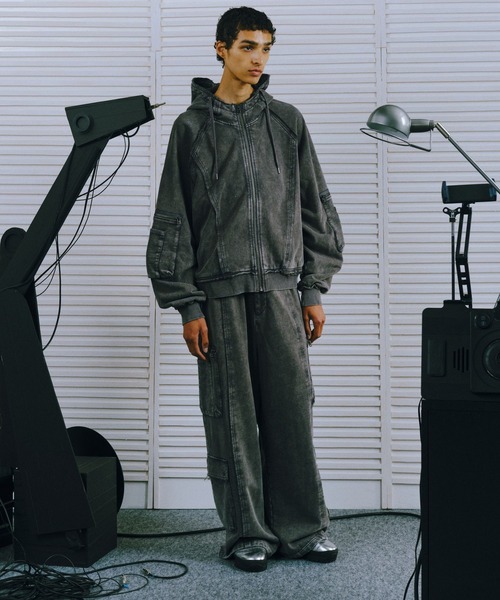 「HARE」 ジップアップパーカー MEDIUM ブラック系その他 メンズの画像