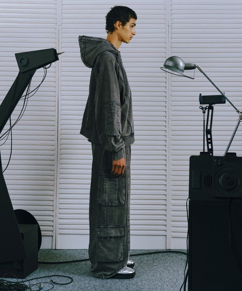 「HARE」 ジップアップパーカー MEDIUM ブラック系その他 メンズの画像