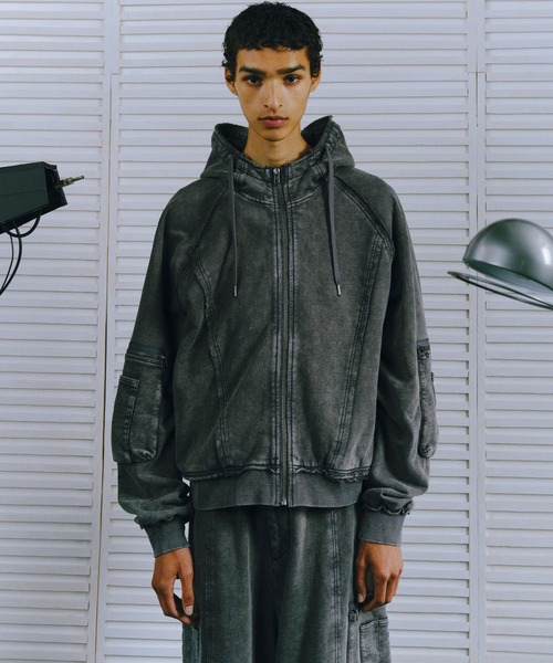 「HARE」 ジップアップパーカー MEDIUM ブラック系その他 メンズの画像