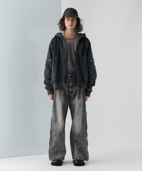 「HARE」 ジップアップパーカー MEDIUM ブラック系その他 メンズの画像
