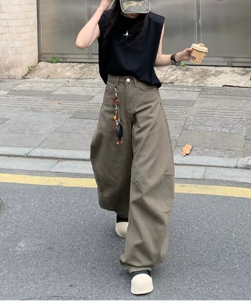ジーンズ ”超美シルエット”極太カーブバルーンワイドパンツ メンズ レディース