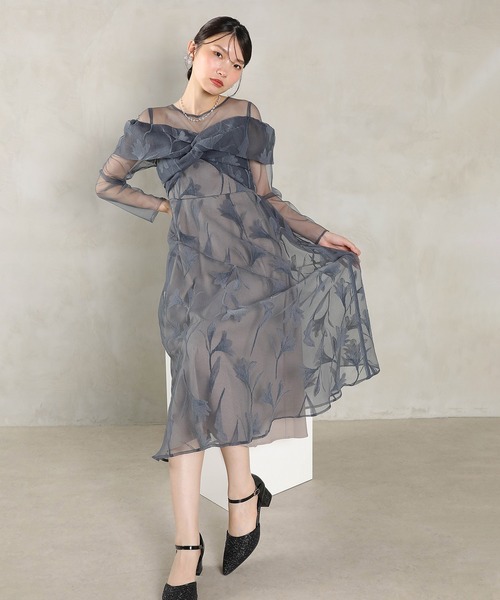 「Kana」 長袖ワンピース M ブラウン レディース_画像5