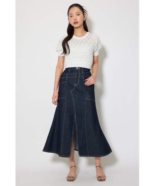 デニムスカート 「AKB48 伊藤百花さん着用」ダブルベルトマーメイドデニムスカート　春服　夏服 | rienda | 19