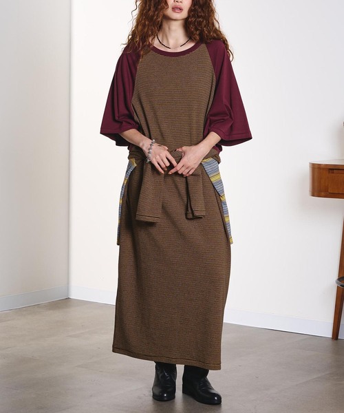 ROSE BUD（ローズバッド） ワンピース (CREOLME)STRIPE RAGLAN DRESS