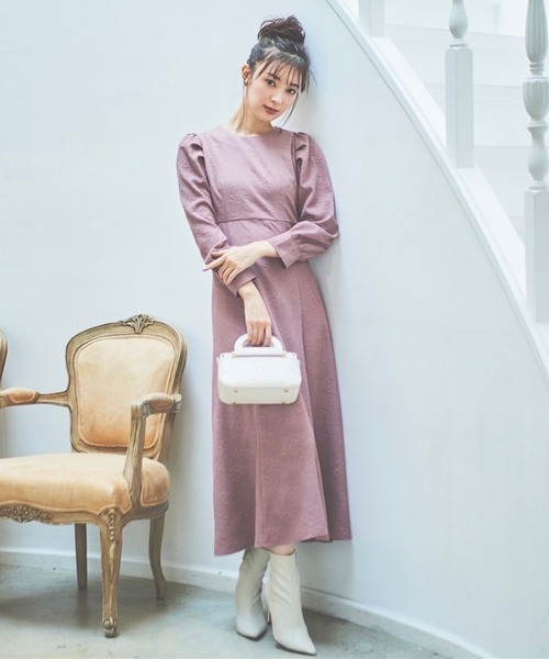 「SWINGLE」 長袖ワンピース MEDIUM パープル系その他6 レディース_画像2