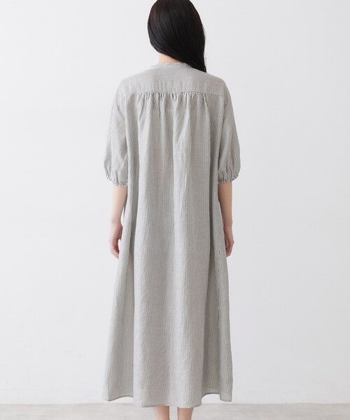 ワンピース 「洗える」リネン混シャツワンピースの画像