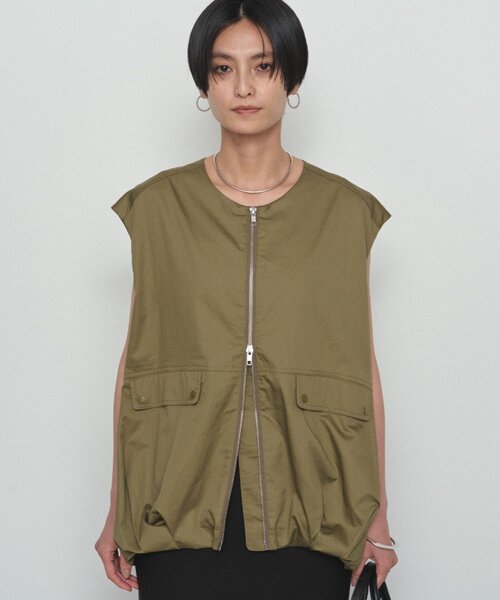 ラウンジドレス　ミリタリージレブルゾン　ベスト Loungedress（ラウンジドレス） ベスト ジレ ボリュームノースリ