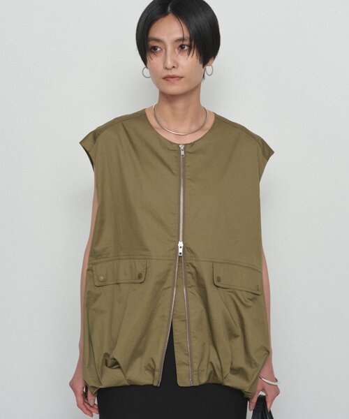 ラウンジドレス 24AW 未使用品 ミリタリージレブルゾン N2Bベスト カーキ Loungedress（ラウンジドレス） ベスト ジレ ボリュームノースリ