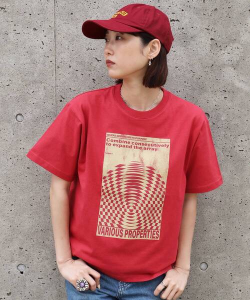 「FFEIN」 半袖Tシャツ SMALL ワイン メンズ_画像7