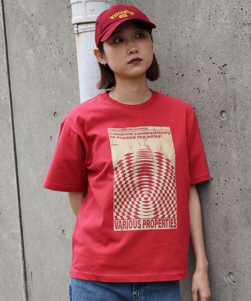 「FFEIN」 半袖Tシャツ SMALL ワイン メンズ_画像8