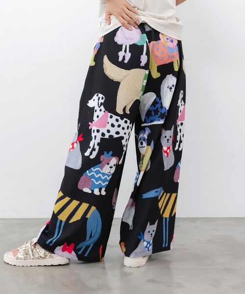 ScoLar（スカラー） ワイドパンツ パンツ 3柄展開 リラックスワイド