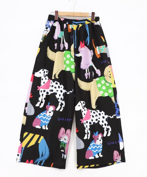 ScoLar（スカラー） ワイドパンツ パンツ 3柄展開 リラックスワイド